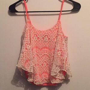 Lace tank top/crop top